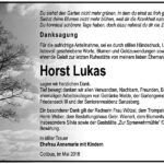 Danksagung Horst Lukas
