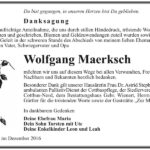 Danksagung Wolfgang Maerksch