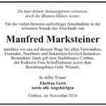 Danksagung Manfred Marksteiner
