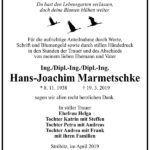 Traueranzeige Hans-Joachim Marmetschke