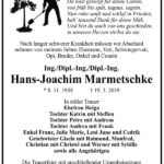 Traueranzeige Hans-Joachim Marmetschke