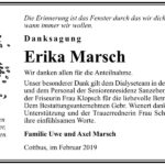 Traueranzeige Erika Marsch