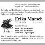 Traueranzeige Erika Marsch