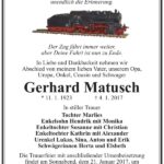 Traueranzeige Gerhard Matusch