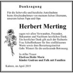 Traueranzeige Herbert Merting