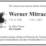 Traueranzeige Werner Mitrach