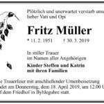 Traueranzeige Fritz Müller