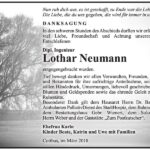 Danksagung Lothar Neumann