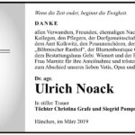Danksagung Ulrich Noack