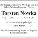 Traueranzeige Torsten Nowka