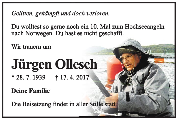 Traueranzeige Jürgen Ollesch