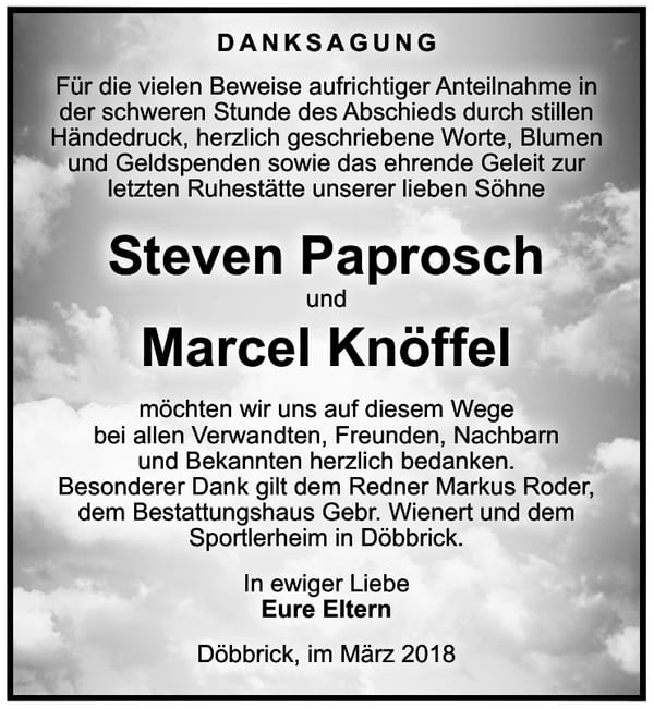 Danksagung Marcel Knöffel