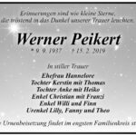 Traueranzeige Werner Peikert