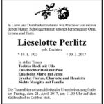 Traueranzeige Lieselotte Perlitz, geb. Dachtera