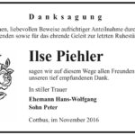 Danksagung Ilse Piehler
