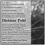 Danksagung Dietmar Pohl