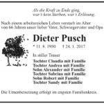 Traueranzeige Dieter Pusch