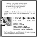 Traueranzeige Horst Quilitzsch