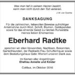 Danksagung Eberhard Radtke