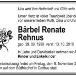 Traueranzeige Bärbel Renate Rehnus