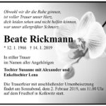 Traueranzeige Beate Rickmann