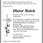 Traueranzeige Dieter Roick