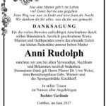 Danksagung Anni Rudolph