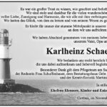 Danksagung Karlheinz Schaefer