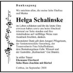 Danksagung Helga Schalinske