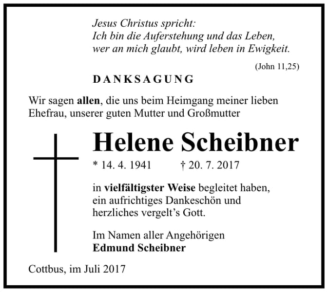 Danksagung Helene Scheibner