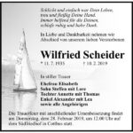 Traueranzeige Wilfried Scheider