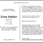 Danksagung Erna Scheler, geb. Krause