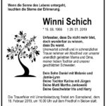 Traueranzeige Winni Schich