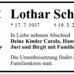 Traueranzeige Lothar Schiller