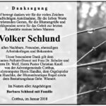 Danksagung Volker Schlund