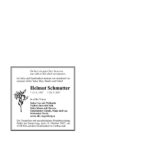 Traueranzeige Helmut Schmutter