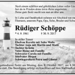Traueranzeige Rüdiger Schöppe