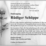 Danksagung Rüdiger Schöppe
