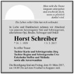 Traueranzeige Horst Schreiber