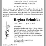 Danksagung Regina Schultka