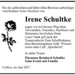Danksagung Irene Schultke