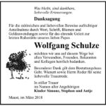 Danksagung Wolfgang Schulze