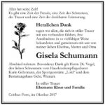 Danksagung Gisela Schumann