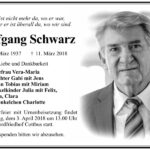 Traueranzeige Wolfgang Schwarz