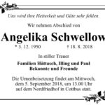 Traueranzeige Angelika Schwellow