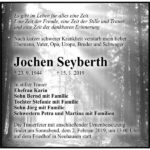 Traueranzeige Jochen Seyberth