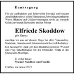 Traueranzeige Elfriede Skoddow, geb. Krautz