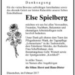 Danksagung Else Spielberg