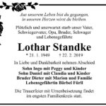 Traueranzeige Lothar Standke