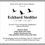 Traueranzeige Eckhard Stedtler